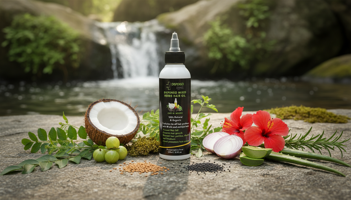 Dispenso Mixed Herbs Organic Hair Growth Oil Pakistan 150ml